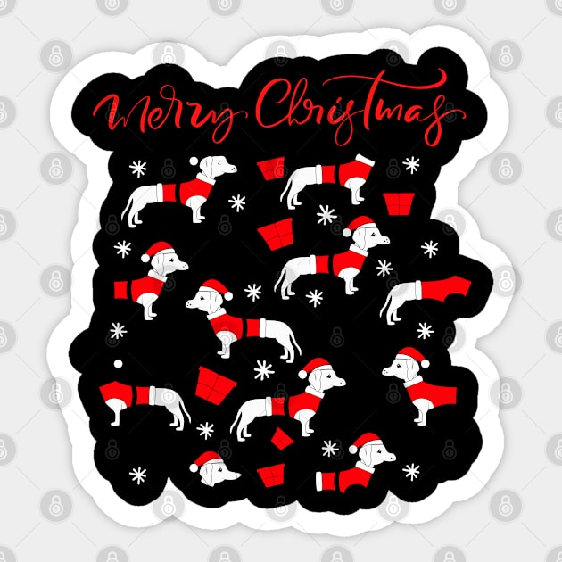 merry christmas dog lover Sticker by PJ SHIRT STYLES